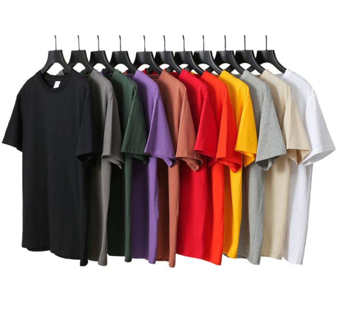 Stack of colourful crew tees for an event run