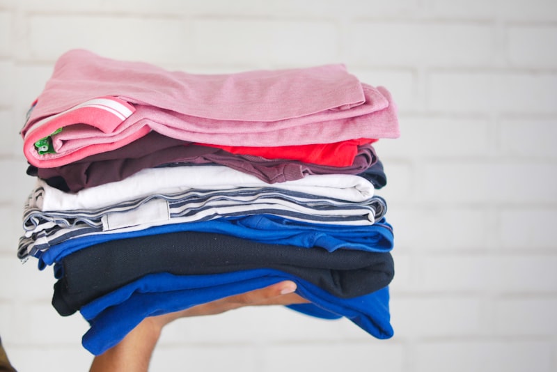 Stack of plain t-shirts ready for festival printing